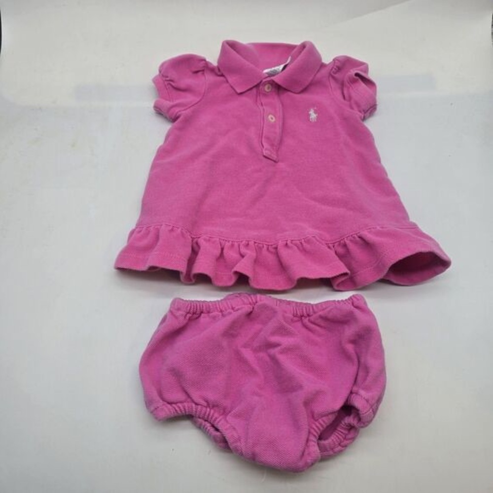 Pink Polo Dress and Bloomers Set